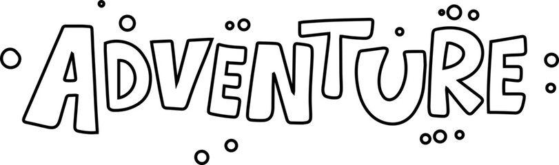 Adventure English letters handwritten design