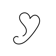 Line Heart Silhouettes for Valentine's Day