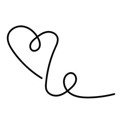 Line Heart Silhouettes for Valentine's Day