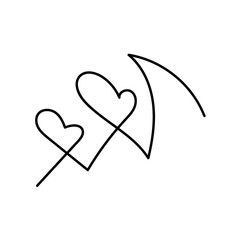 Line Heart Silhouettes for Valentine's Day