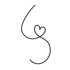 Line Heart Silhouettes for Valentine's Day