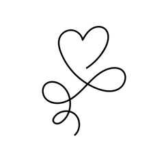 Line Heart Silhouettes for Valentine's Day