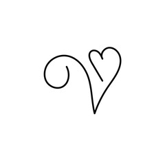 Line Heart Silhouettes for Valentine's Day