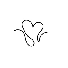 Line Heart Silhouettes for Valentine's Day