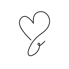 Line Heart Silhouettes for Valentine's Day