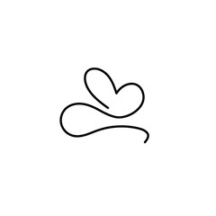 Line Heart Silhouettes for Valentine's Day