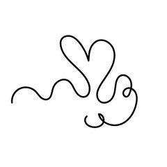 Line Heart Silhouettes for Valentine's Day