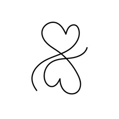 Line Heart Silhouettes for Valentine's Day