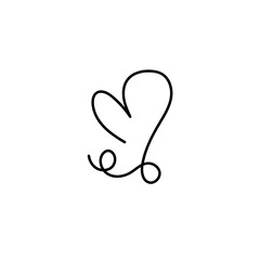 Line Heart Silhouettes for Valentine's Day