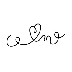 Line Heart Silhouettes for Valentine's Day