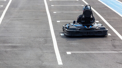 Go kart racing track, Kart racers drive on the open track, Go Kart Race Track.
