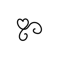 Line Heart Silhouettes for Valentine's Day