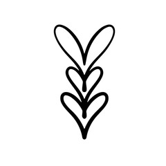 Line Heart Silhouettes for Valentine's Day