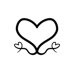 Line Heart Silhouettes for Valentine's Day
