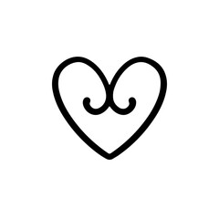 Line Heart Silhouettes for Valentine's Day