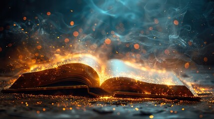 Obraz premium An abstract image of light emanating from an open book.