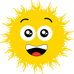 Happy Sun Illustration Icon Logo Design