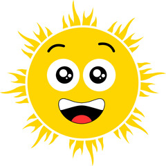 Happy Sun Illustration Icon Logo Design