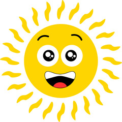 Happy Sun Illustration Icon Logo Design