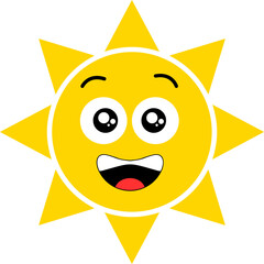 Happy Sun Illustration Icon Logo Design