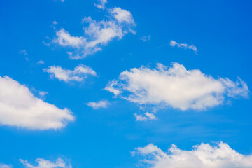 clouds and blue sunny sky,  white clouds over blue sky, Aerial view,  nature blue sky white cleat weather.