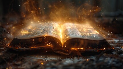 Obraz premium A radiant light emanating from an open book.