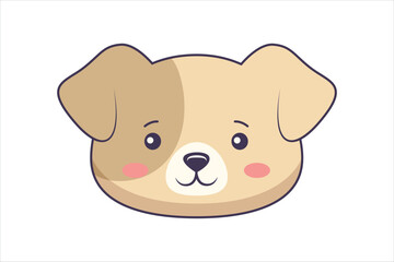 Cute Dog Flat Sticker Design