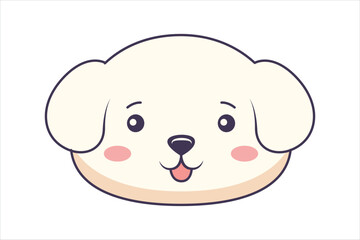 Cute Dog Flat Sticker Design