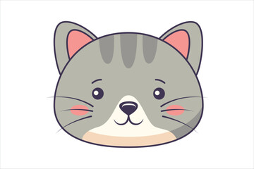 Cute Cat Flat Sticker Design
