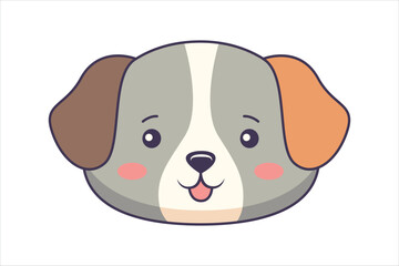 Cute Dog Flat Sticker Design