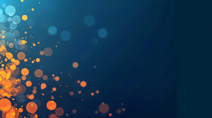 orange dot blue on dark gradient background. Generative AI.