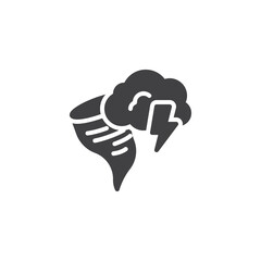 Tornado and thunderstorm vector icon
