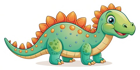 Cute cartoon character dinosaur for children's merchandise and prints