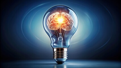 A light bulb with a brain inside, representing the concept of business intelligence and creativity