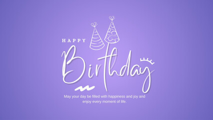 Fototapeta premium Birthday balloons vector background design. Happy birthday to you text with balloon. happy birthday greeting card design. Vector illustration