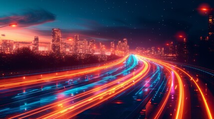 Highway Hypnotica: A Cinematic Drive Through Neon Nights