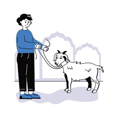 A man with goat character illustration, eid ul adha illustration