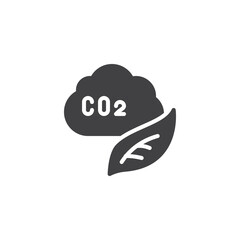 Carbon emissions and absorption vector icon