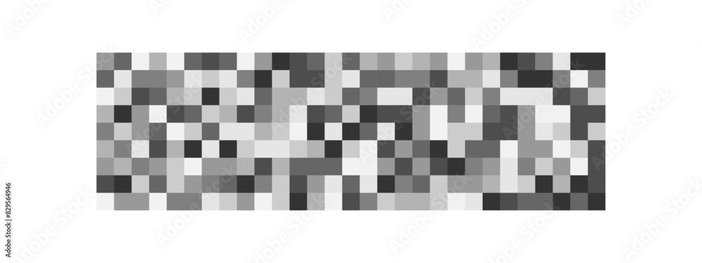 Wall mural blurred censorship texture. grey pixel mosaic background. checkered pattern to hide text, image or a