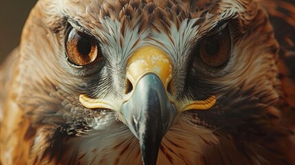 The hawk is watching closely. Hawk eagle portrait close up - Powered by Adobe