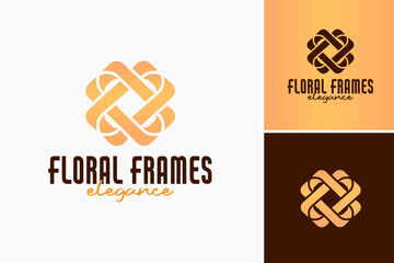 Floral Frames Elegance Logo: An elegant design with floral frames, symbolizing sophistication and beauty. Ideal for photography studios, event planners, or wedding services.