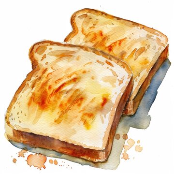 recommend clip art: Watercolor clip art of toast