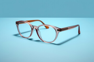 fashion optical glasses on a blue background