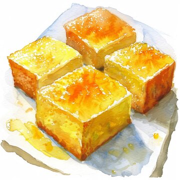 recommend clip art: Watercolor illustration of corn bread
