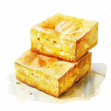 recommend clip art: Watercolor illustration of corn bread