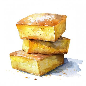 recommend clip art: Watercolor illustration of corn bread