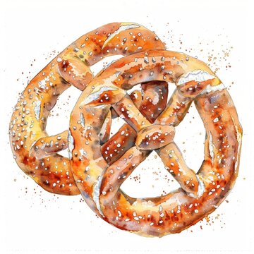 recommend clip art: Watercolor illustration of pretzel