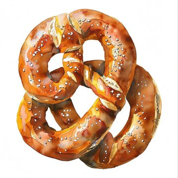 recommend clip art: Watercolor illustration of pretzel