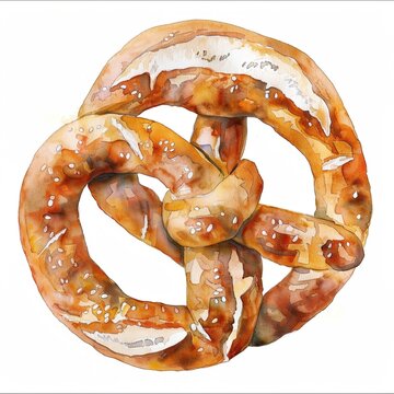 recommend clip art: Watercolor illustration of pretzel