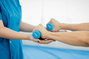 Obraz premium Physical therapy is the care and treatment of muscles. that cannot work fully